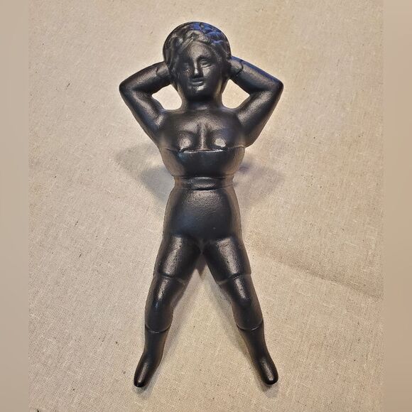 Antique Cast Iron Boot Jack or Door Stop "Naughty Nellie" - Picture 1 of 9